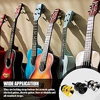 Vista 6 de Correa de guitarra para cerraduras Botones de metal con tornillos de montaje para guitarra eléctrica clásica acústica bajo Ukelele
