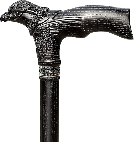 Miniatura 2 de Bastón de madera tallada a mano, fabricado en Estados Unidos, con águila tallada, ergonómico, elegante, bastones de madera para hombres y mujeres,