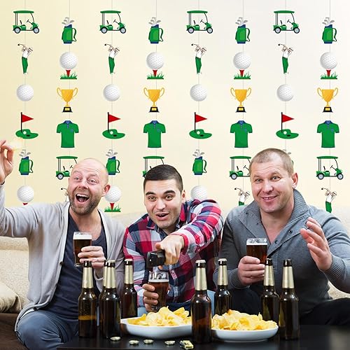 Miniatura 6 de Decoraciones para fiestas de golf, 8 unidades, guirnalda colgante de carrito con temática de golf, decoración de cumpleaños, decoración de golf para