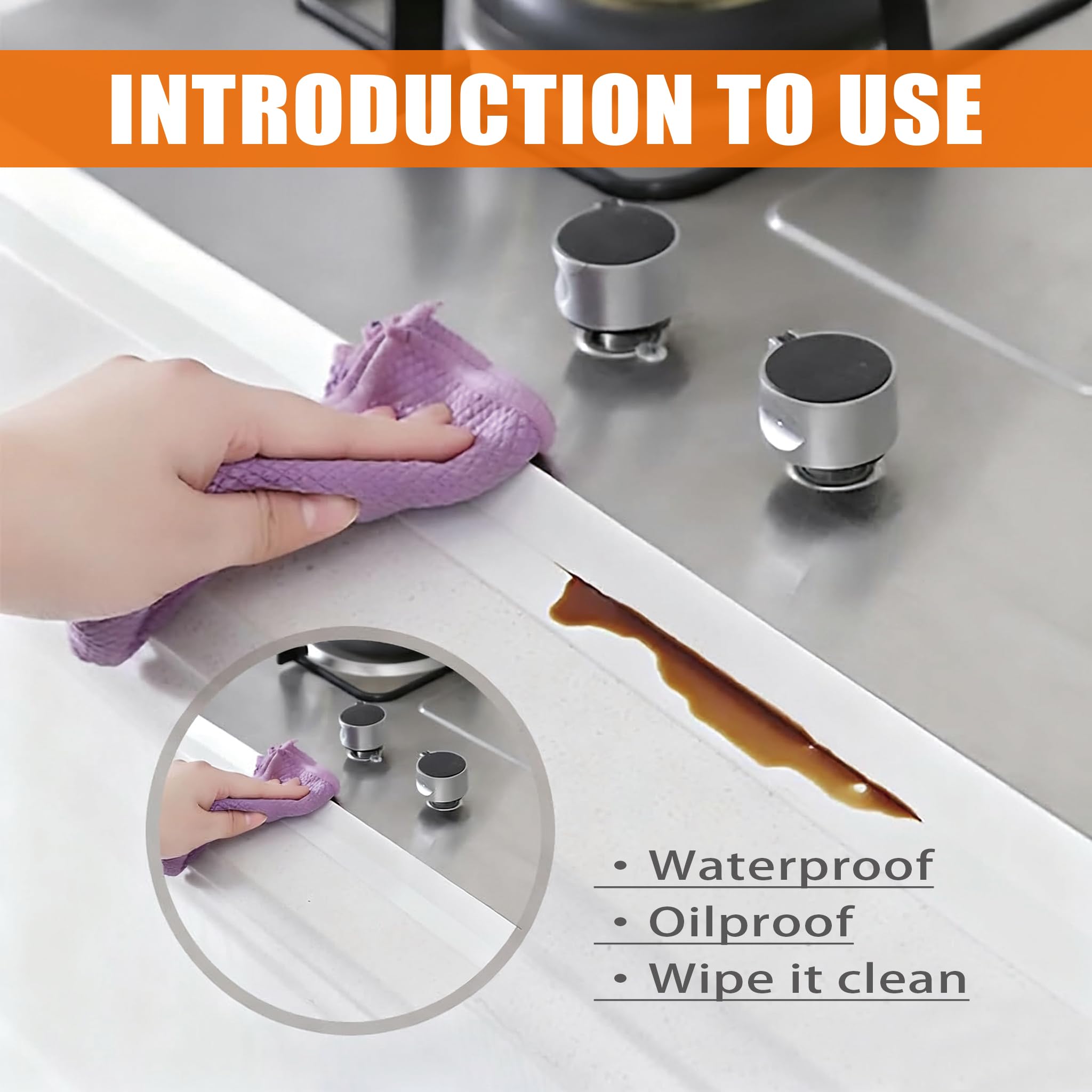 Dichtungsband, wasserdicht, für Badezimmer, selbstklebendes Dichtungsband für Küche, Spüle, WC, Badewanne, Dusche, Badewanne, Boden, Wand, Kantenschutzstreifen (3,8 x 3,2 m, 3 Stück)