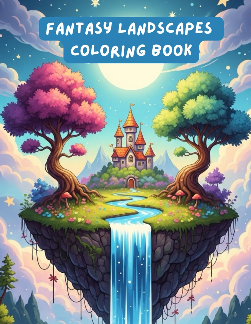 Fantasy Landscapes Coloring Book: Relax and Explore Magical Worlds Filled with Castles, Floating Islands, Waterfalls and Fantasy Nature