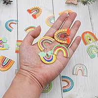 Vista 6 de 18 dijes acrílicos con estampado bohemio de arcoíris, pequeños y frescos y lindos estilo arcoíris, cuentas para manualidades, collares, pulseras