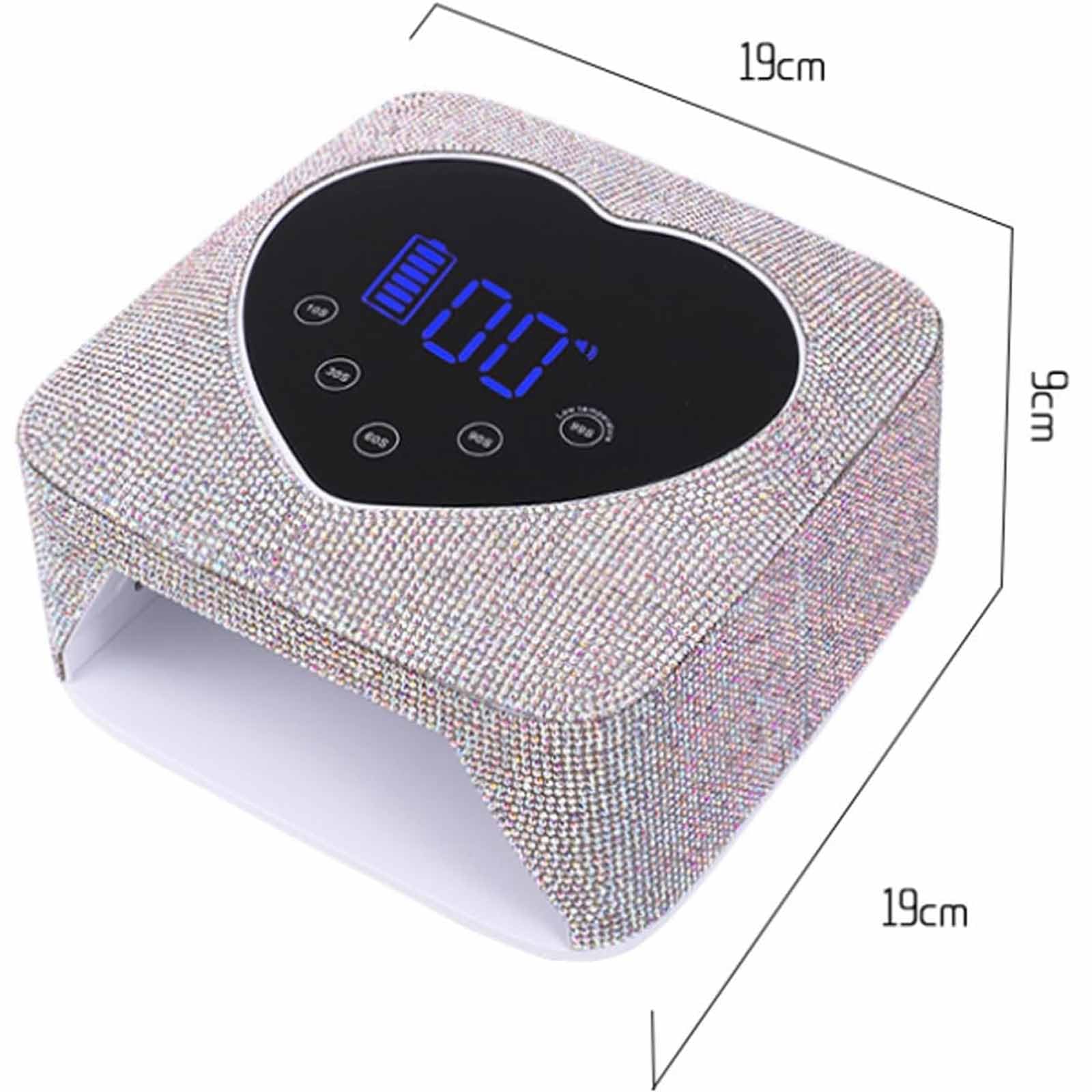 ERICAT Luz Brillante para Secador De Uñas, Lámpara De Uñas Recargable De 72 W con 5 Temporizadores Y Pantalla Digital Táctil LED Grande, Sensor Automático Y Curado De Secado Rápido