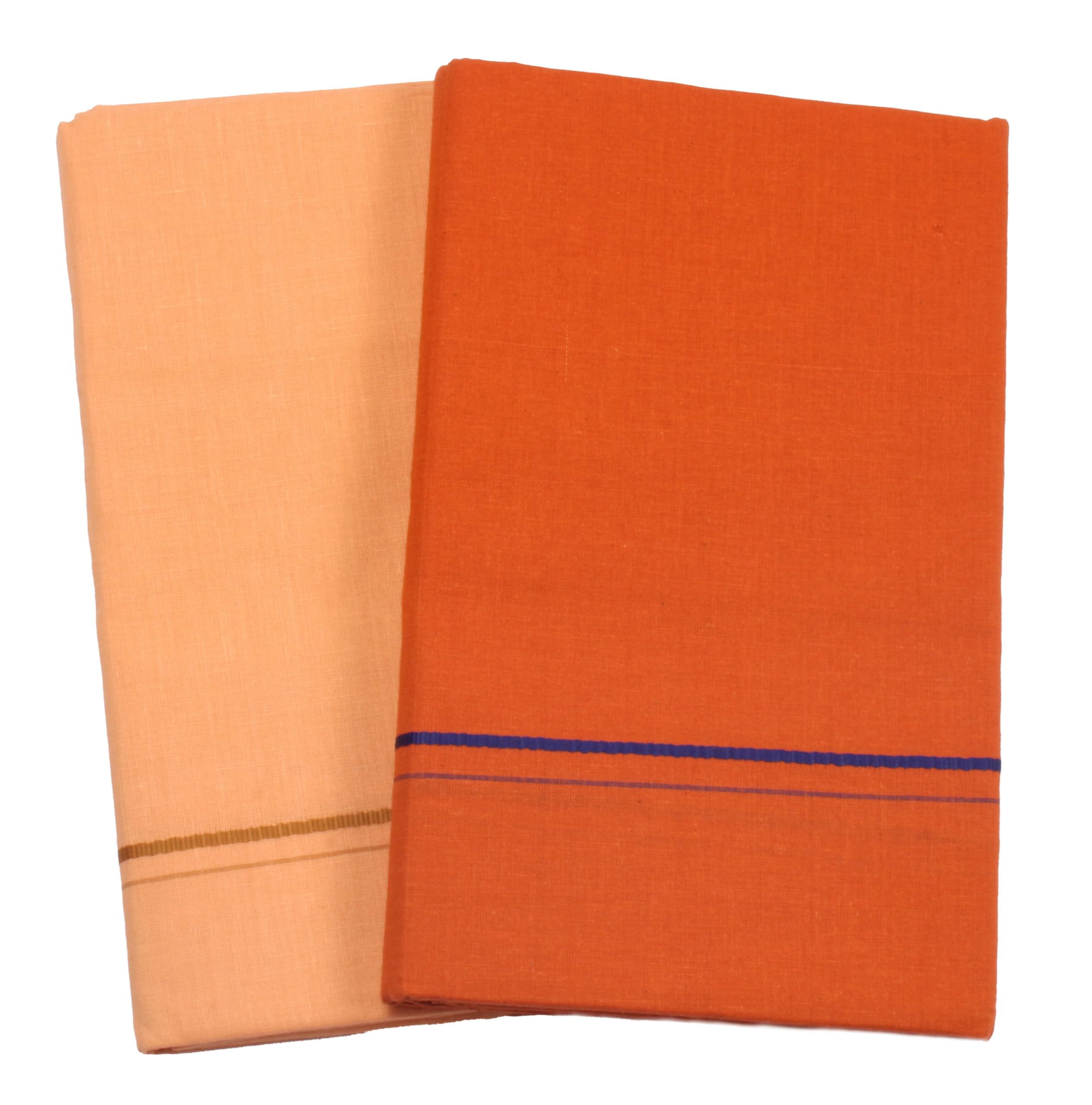 Pure cotton Men's Single Dhoti-2.00 meter/Lungi/Mundus Set of 2-image-48
