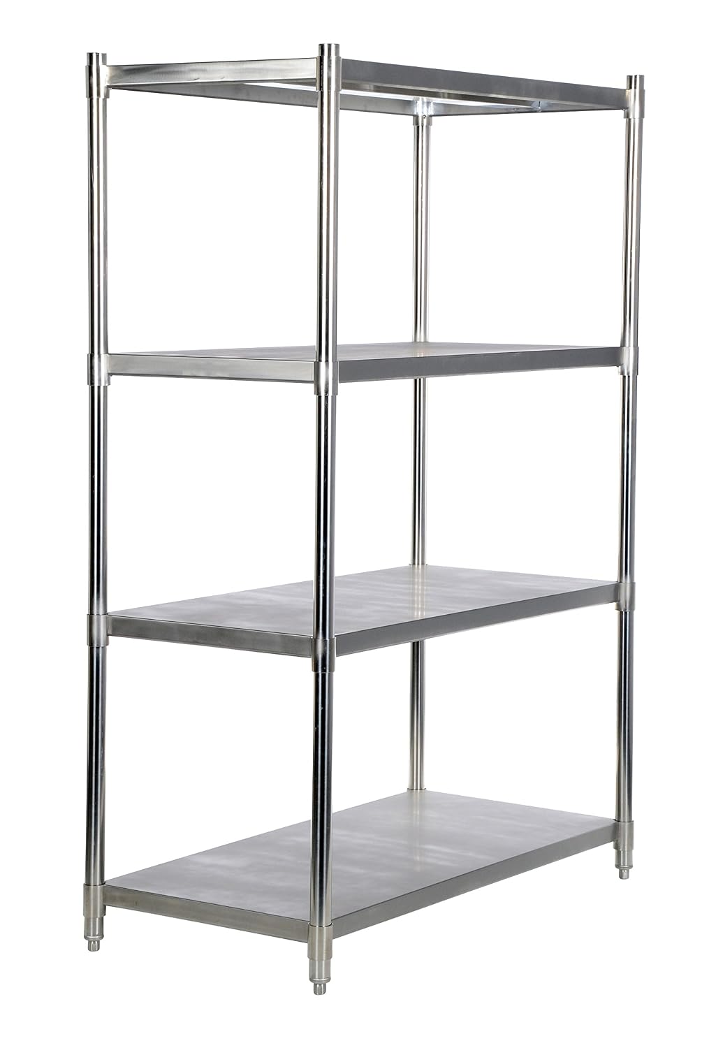 Vestil SSS-2448 Stainless Steel Shelving with 4 Adjustable Shelves, 48" Length, 24" Width Shelf, 74" Height, 600 lbs Capacity per Shelf