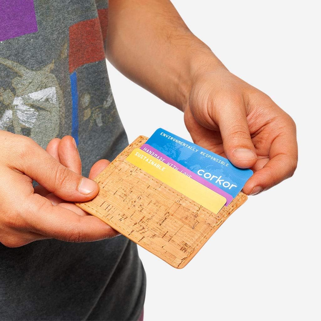 Corkor Cork Card Sleeve– Cork Wallet - Vegan Leather – Cruelty Free - Eco Friendly - Rustic