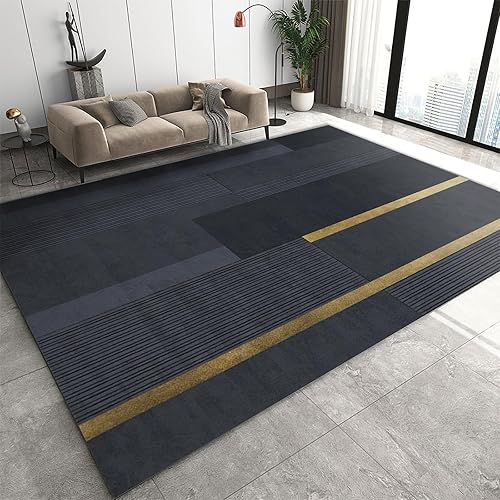 Miniatura 12 de Alfombra ligera de lujo con diseño de mármol rojo dorado, alfombra antideslizante de mármol de lujo, de pelo bajo, fácil de lavar a máquina