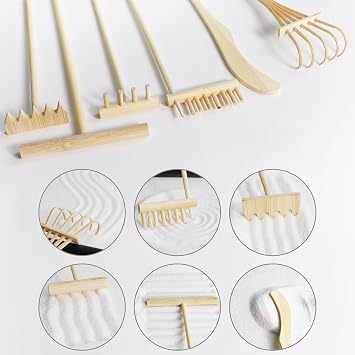 Zen Garden for Desk Mini Japanese Desktop Sand Office Miniature Zen Garden Box with Kit 11.8 X 7.9 in