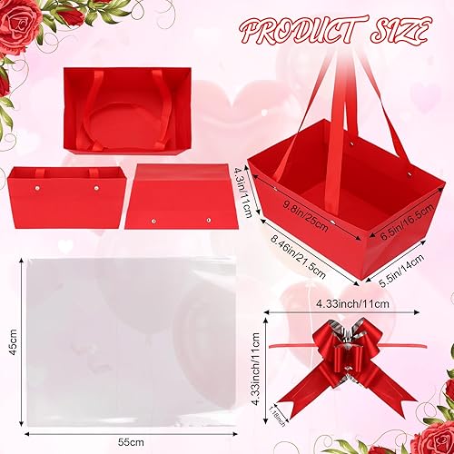 Miniatura 4 de Juego de 24 cestas de San Valentín para regalos, canastas de regalo vacías para llenar, 24 canastas navideñas a granel, 24 bolsas de envoltura y 24