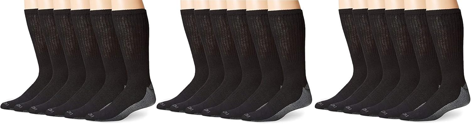 Dickies Men's 6 Pack Dri-Tech Comfort Crew Socks