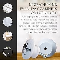 Vista 5 de Twisted R Design Pomos de madera para gabinetes, juego de 6 manijas redondas de cocina, baño o muebles con acabado brillante, diseño de pomos