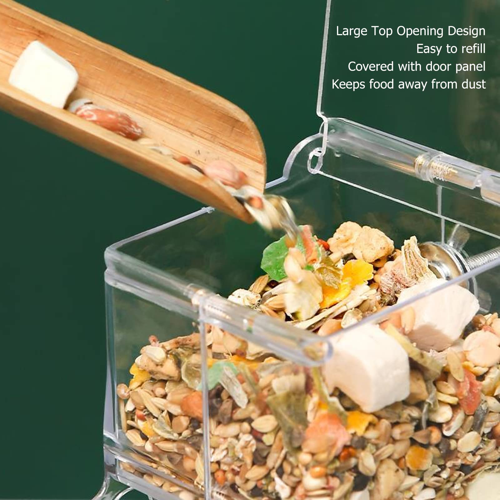 HEEPDD Hamster-Futterspender, Hamster-Futterspender, Transparent, Giftig, Verhindert Umkippen, Automatisch für Sugar Glider