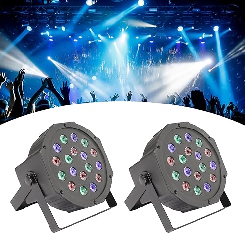 2 luces LED RGB LED para escenario, luces de fiesta activadas por sonido, para bodas, hogares, actuaciones escénicas, KTV, espectáculos de baile,