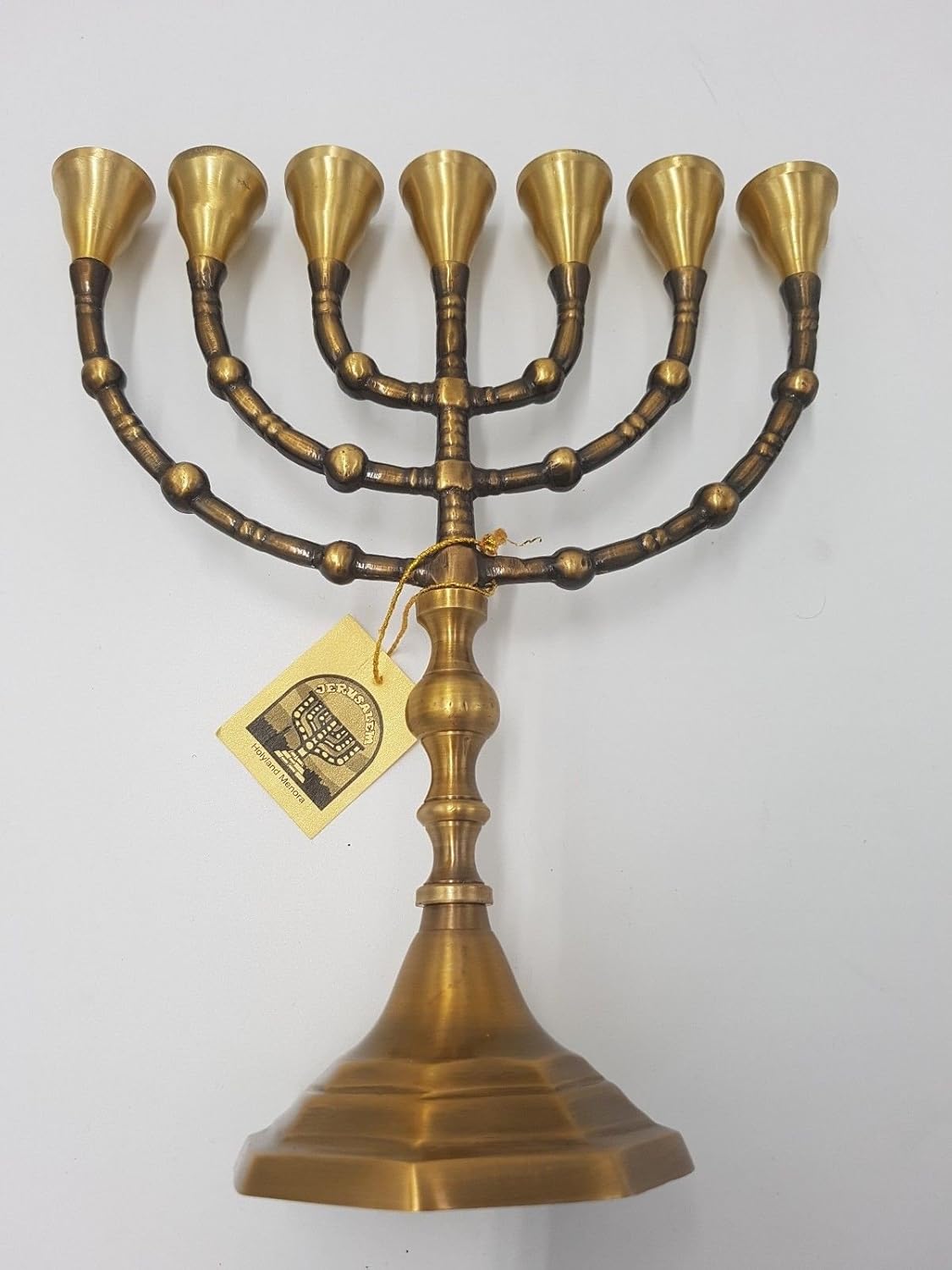 Messianic Brass Copper Menorah Menora 9.5" 24cm Candle Holder from Israel