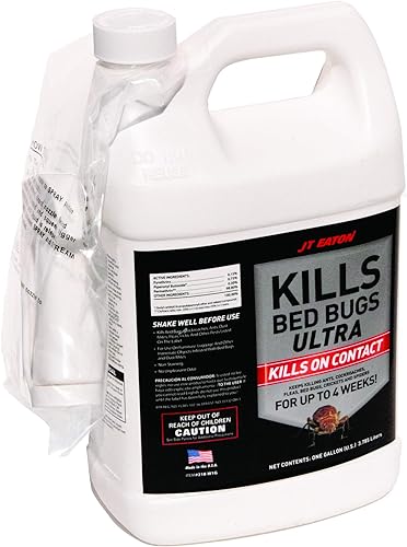 JT Eaton 218-W1G Bed Bug Killer Ultra, espray de insectos a base de agua que no mancha para interiores (1 galón)
