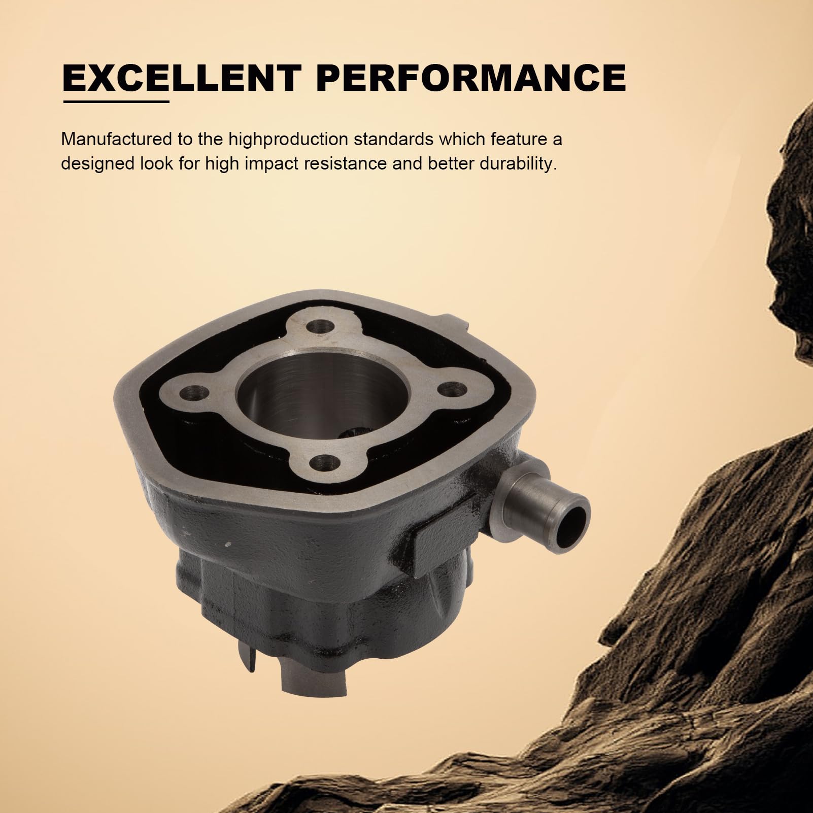 Kt00109 Cilindro Thermal Group DR 70cc Hierro Fundido H20 Pin 10 Patinete Horizontal Minarelli, 8 transferencias con escape elíptico y cabeza de una pieza