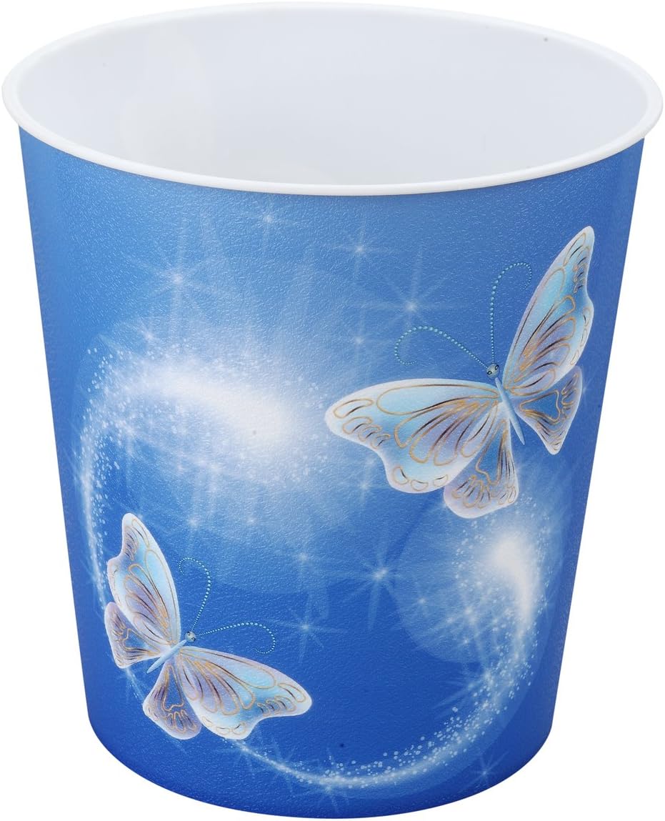 Itenga Papierkorb Aus Kunststoff – Schmetterling-Motiv, Perfekt Für Mädchen-Kinderzimmer