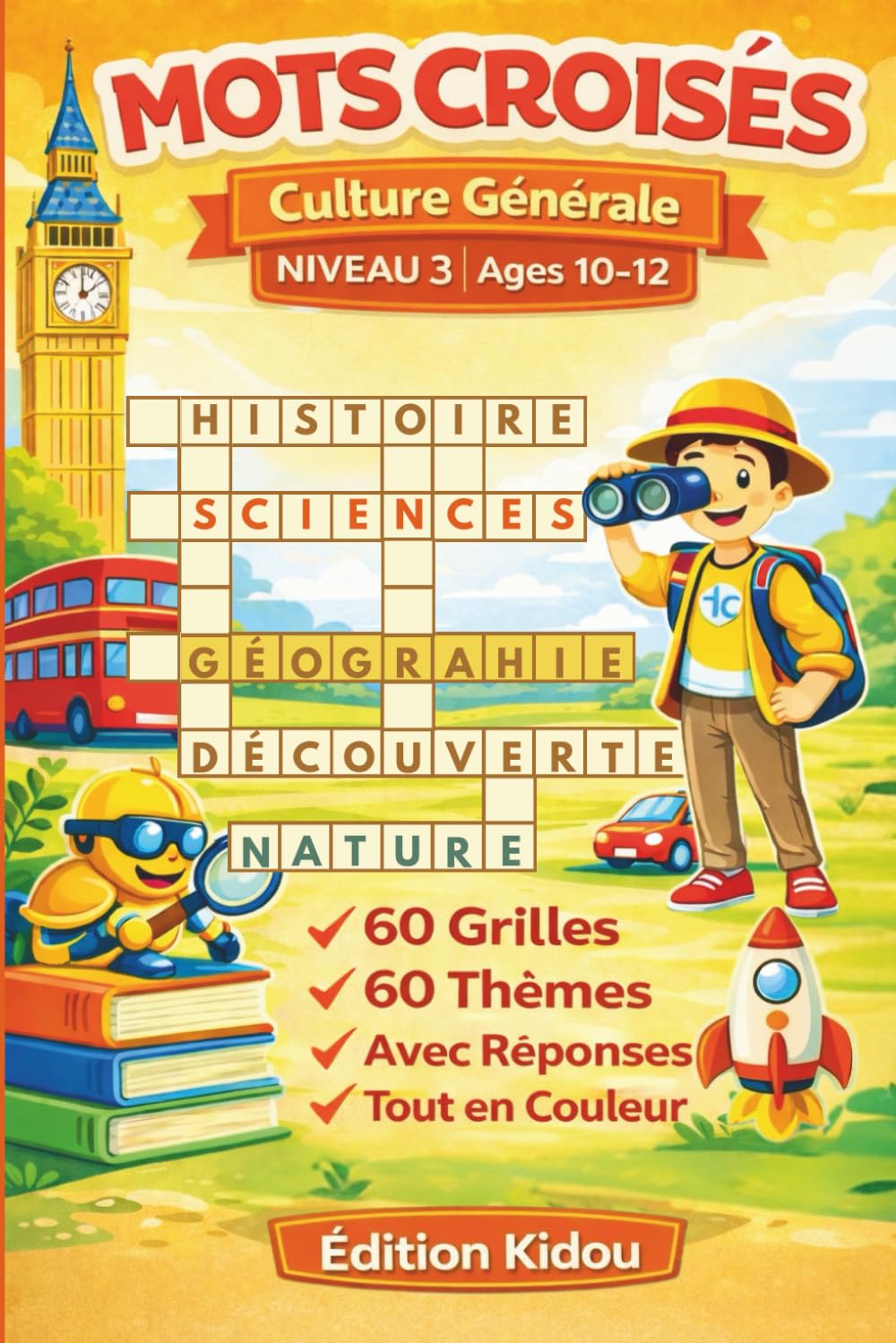 Mots croisés – Culture Générale – Niveau 3: Mots croisés avancés pour enfants de 10–12 ans | Science, Histoire, Géographie & Plus