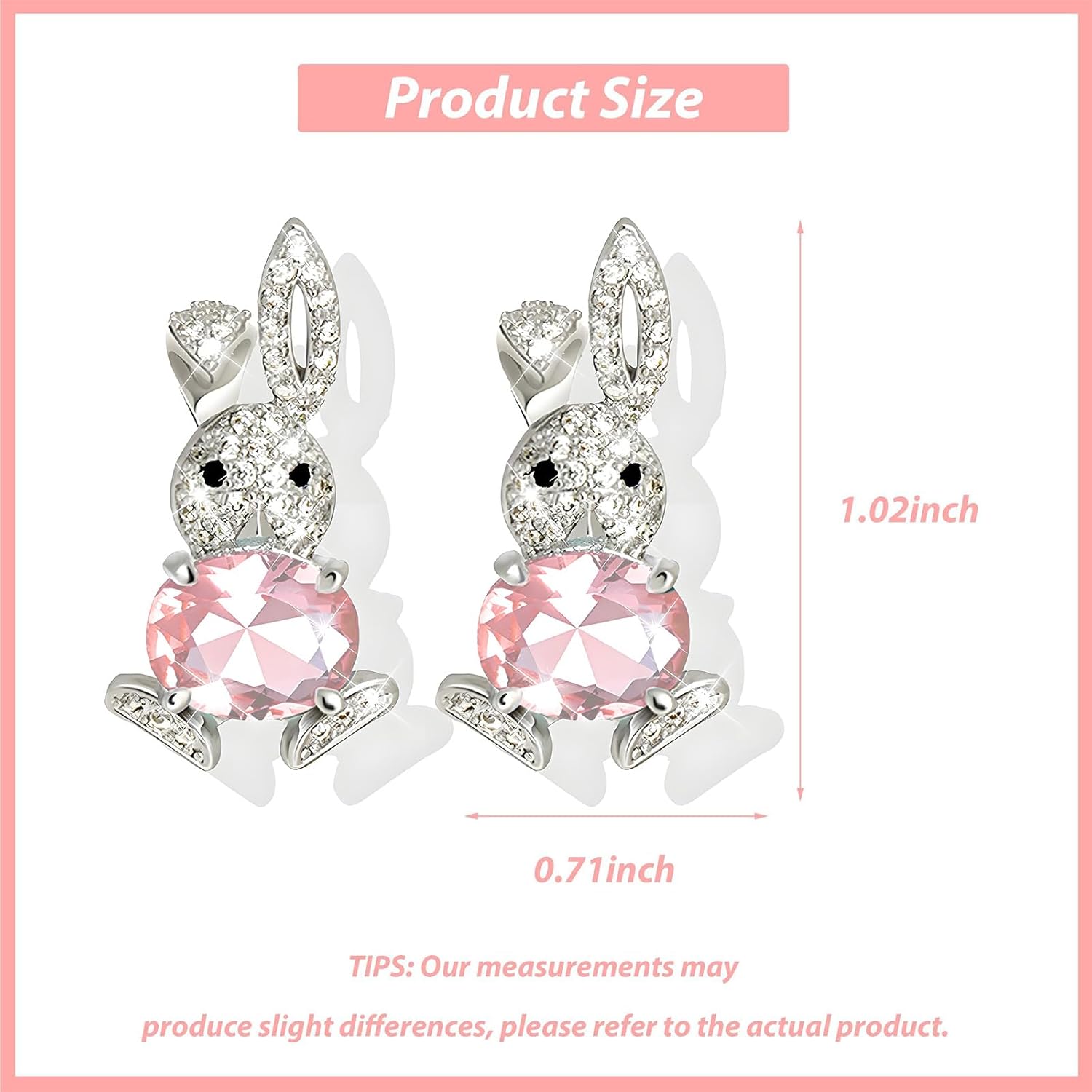 Easter Earrings for Women Cute Sparkly Rhinestone Bunny Rabbit Crystal Spring Holiday Trendy Fashion Jewelry Gifts - Image 6