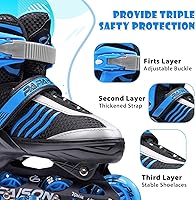 Vista 4 de PAPAISON Adjustable Inline Skates Boys Ages 4-16, Roller Skates for Girls Kids Ages 5-8 8-12 with Full Light Up Wheels, Outdoor Skates Illuminating