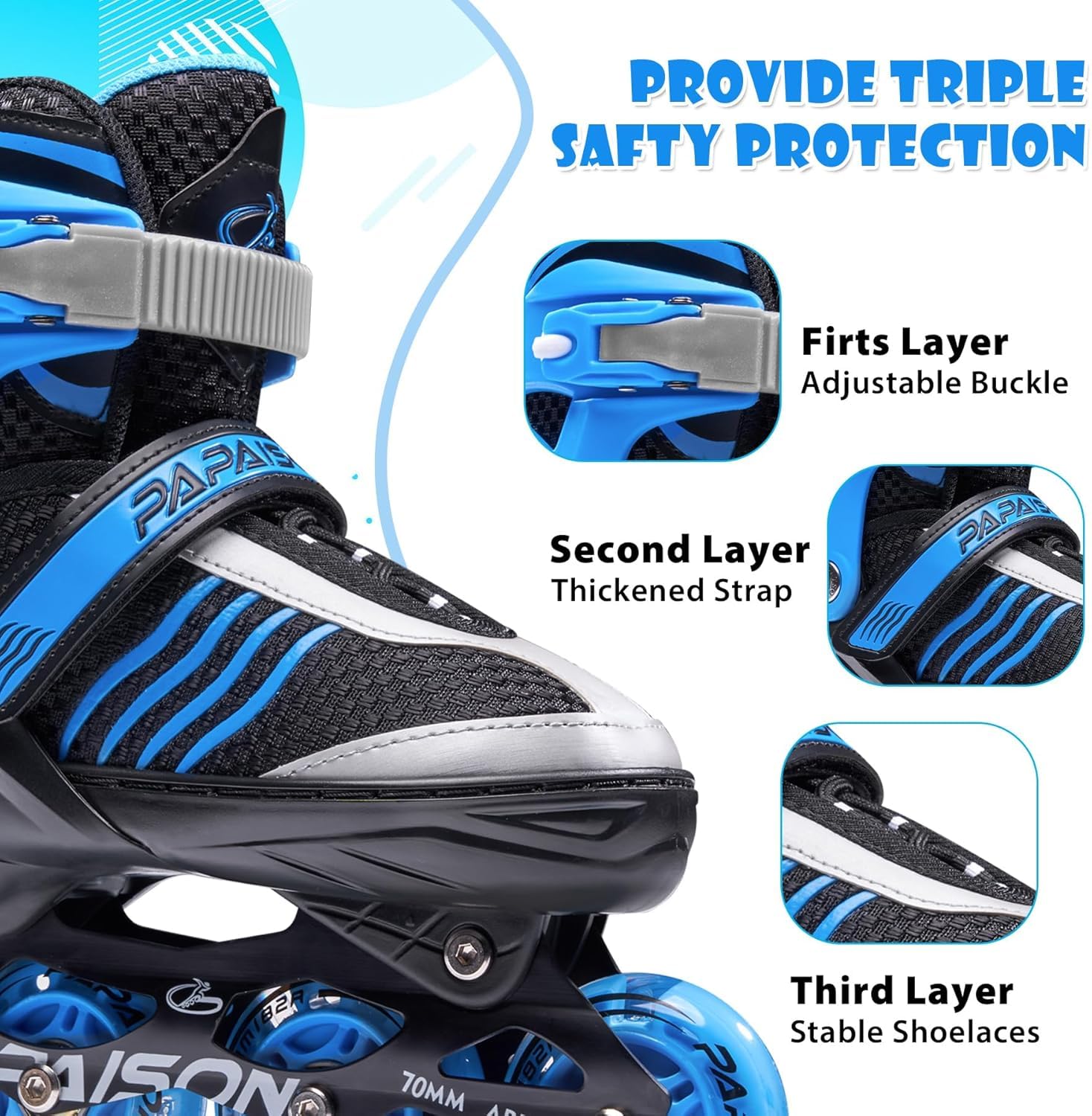 Patines en línea ajustables para niños de 4 a 16 años, patines para niñas de 5 a 8 y 8 a 12 años con ruedas de luz completa, patines para exteriores, patines iluminadores para niños 4
