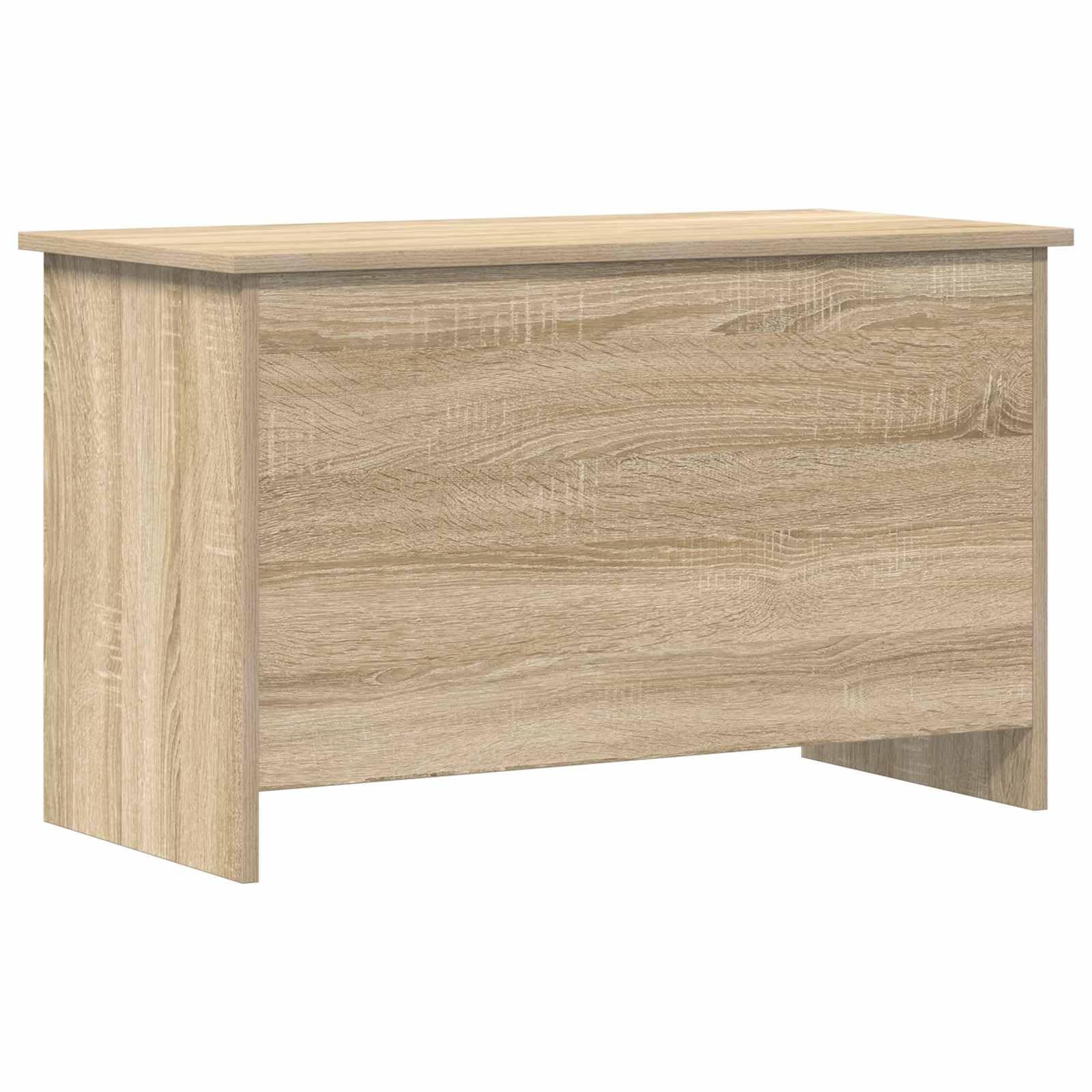 Mangloder Aufbewahrungstruhe Sonoma-Eiche aus Holzwerkstoff 80 x 40 x 50 cm mit Deckel, Stauraum für Wäsche, Spielzeug, Kissen, Schlafzimmer, Flur und Ordnung im Innenbereich