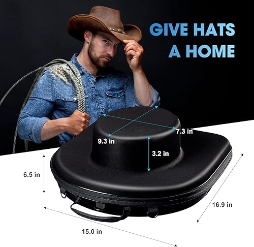 Miniatura 5 de MOSLA Hat Box Travel Fedora Case Universal Size Hat Carrier,Sleek Hat Storage Case Easily Straps to Suitcase or Carried on Shoulders,Travelling Hat