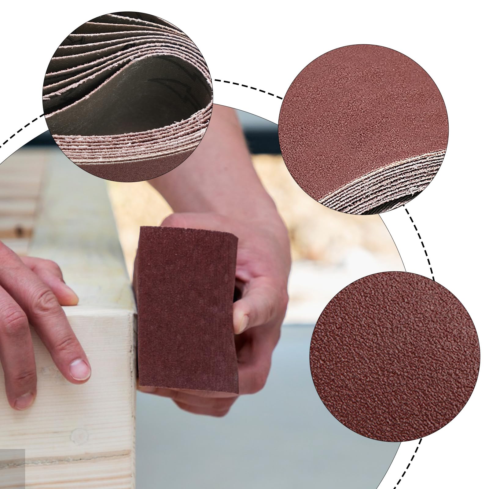 Lot de 10 bandes abrasives de 65 x 410 mm (2 de chaque grain 60/80/120/150/240) pour ponceuses abrasives pour métal, bois, murs, meubles, pour meulage, affûtage et polissage