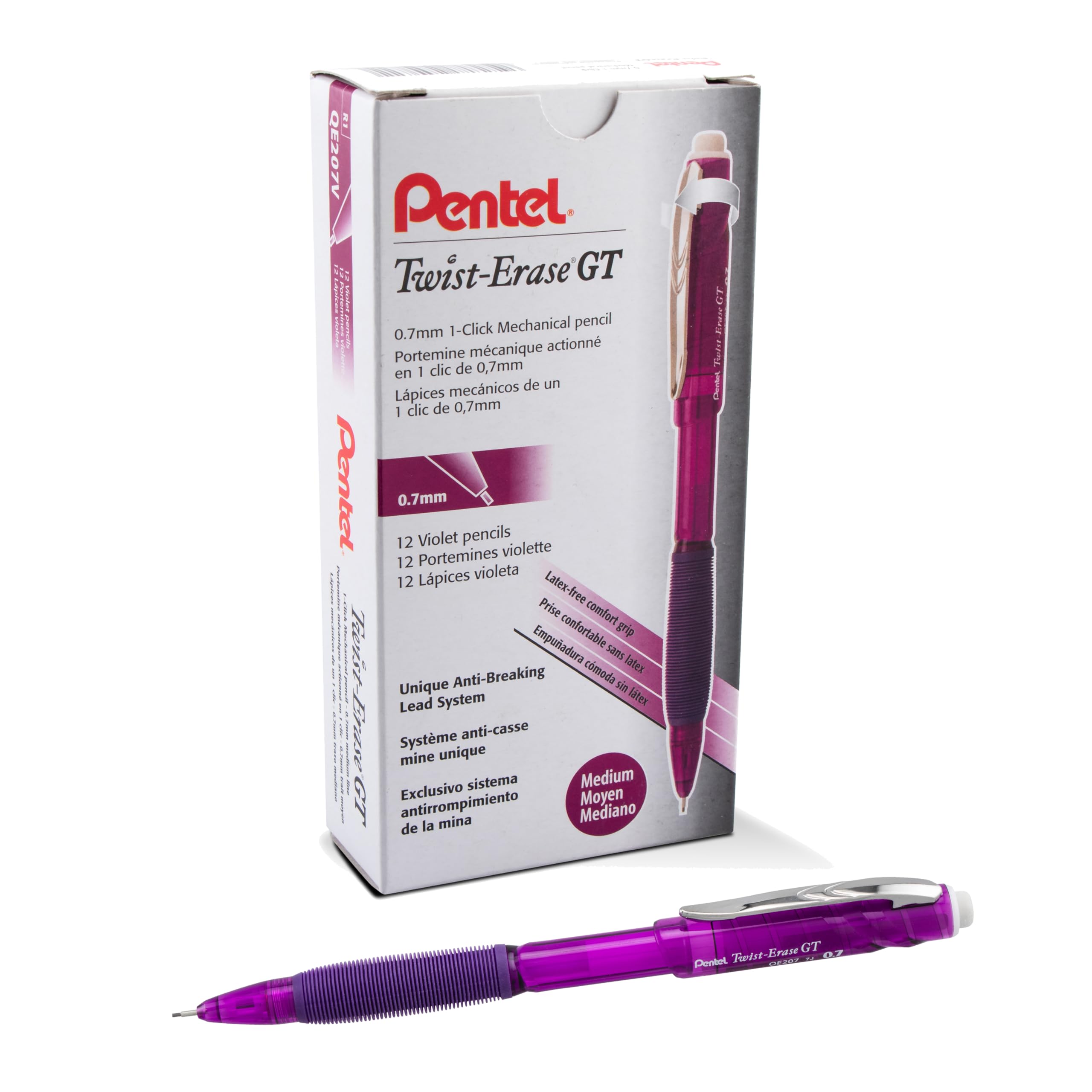 Amazon.co.jp: Pentel twist-erase GT、機械鉛筆0.7 MM、透明、12の