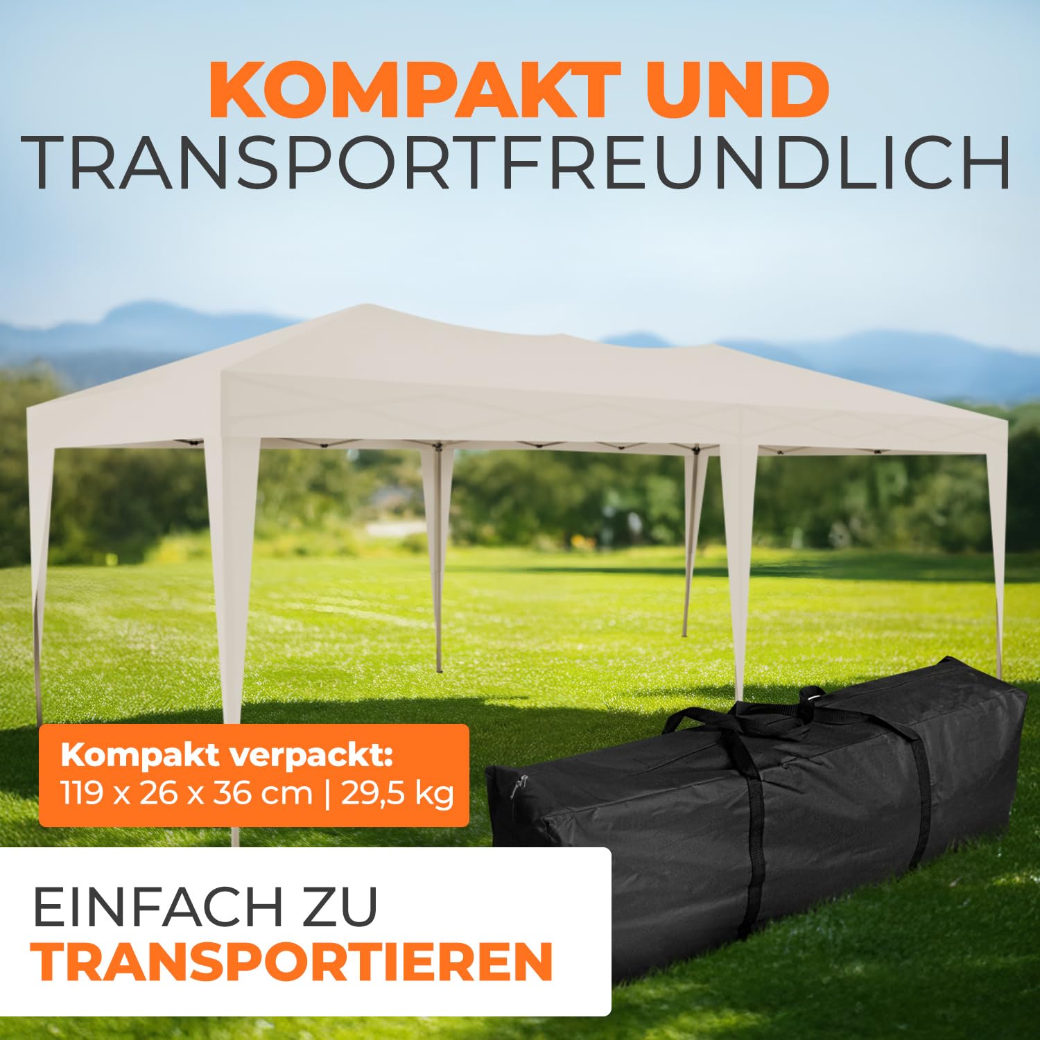 Kronenburg Faltpavillon wasserdicht Pavillon, Gartenzelt, 3x6 m