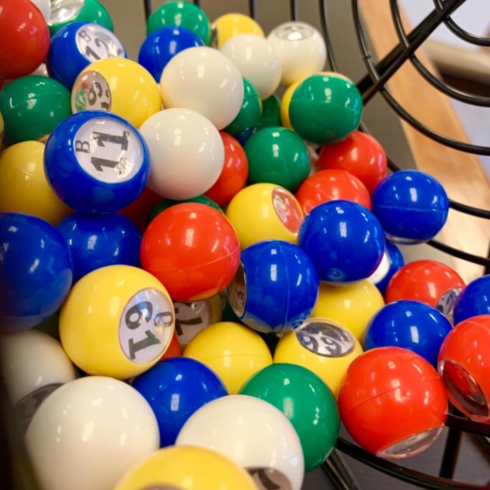 100 bolas de juego de bingo, diseños ligeros, bolas de bingo de repuesto coloridas con número transparente para eventos y juegos