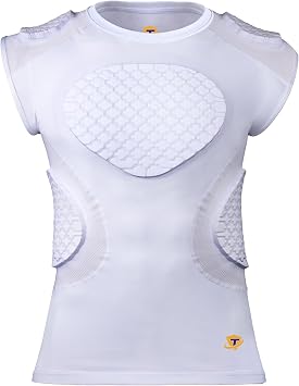 Adult Rib Chest Protector, New Version - Padded 5 Pads Baseball Football Lacrosse Rib Heart Sternum Guard