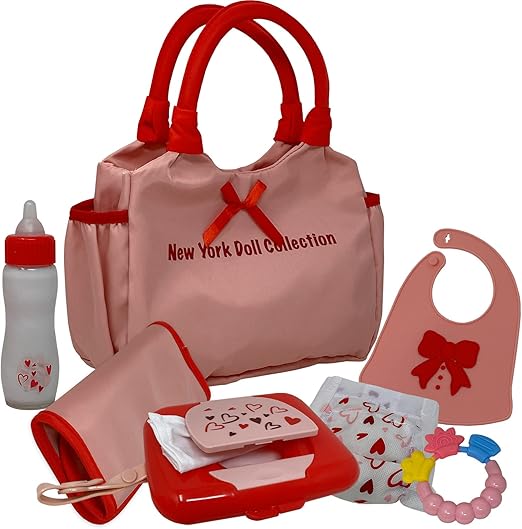 Baby Doll Diaper Bag Set with Accessories Kids Pretend