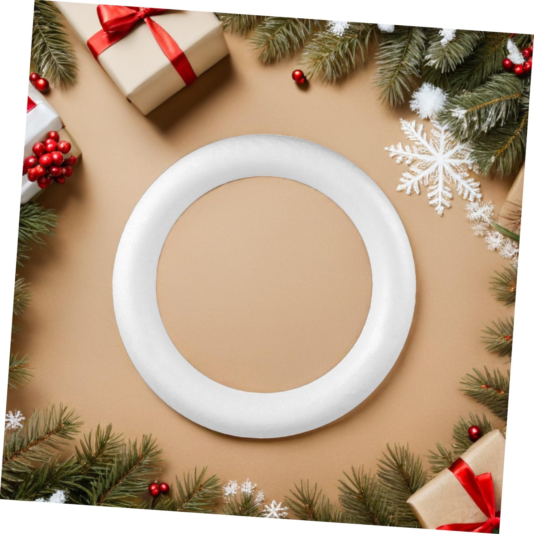 SOLUSTRE 3pièces Kit Couronne Noël Anneaux Mousse Ronds pour Décorations Fêtes Mariages Lot de Cercles DIY