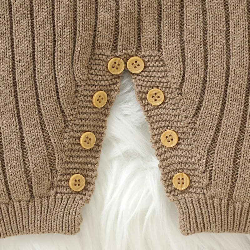 Neiwech Baby Boy Girl Romper Newborn Infant Knit Striped Solid Long Sleeve One Piece Jumpsuit Clothes - Image 7