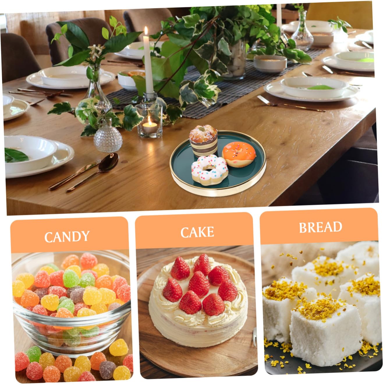 Alzata per Dolci in Ceramica Rotonda da 23cm Coperchio Trasparente, per Servire Dessert e Pie Durante Compleanni e Matrimoni