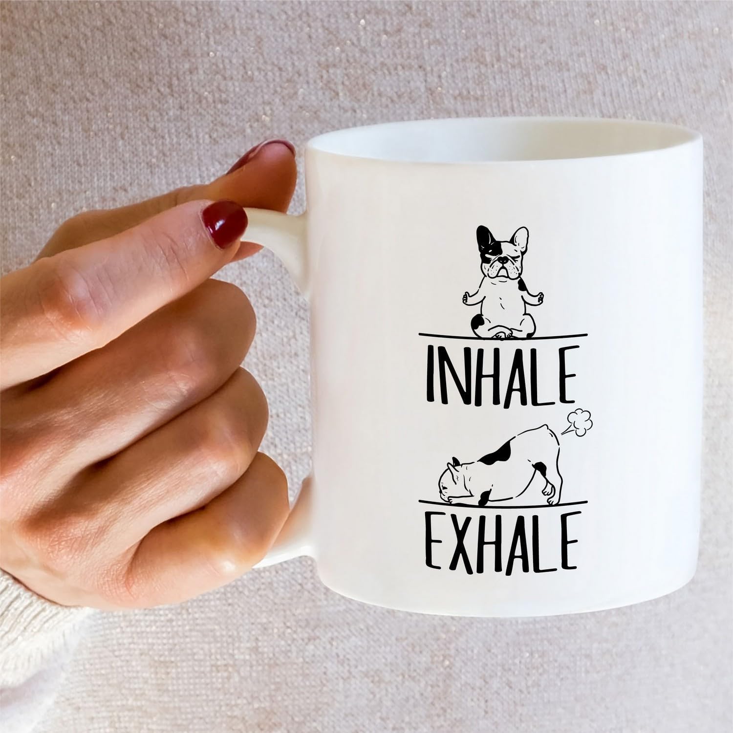 Mug - French Bulldog Frenchie Mom Dad Yoga Meditation Dog 【ブルードラゴン】 Lo