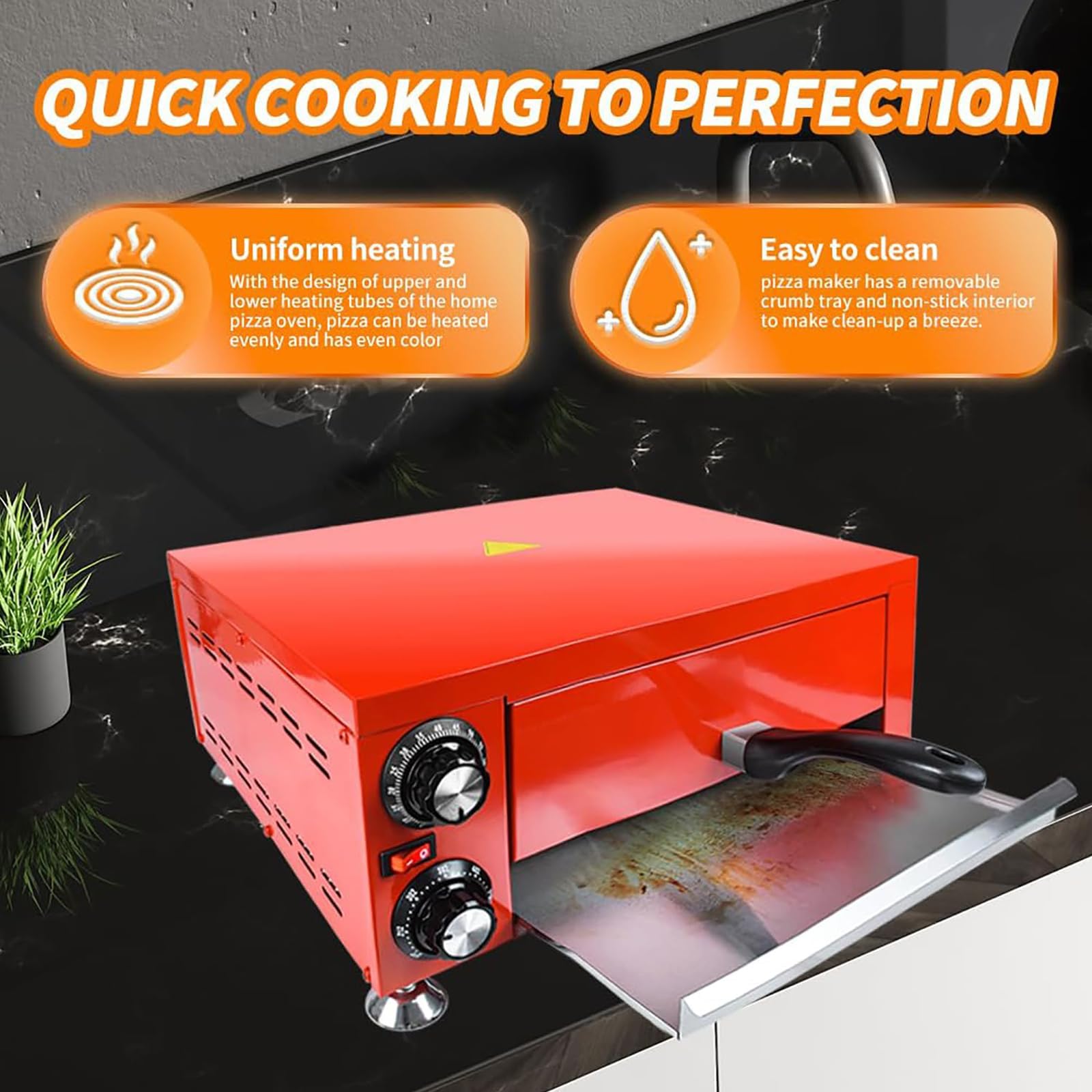 Forno elettrico per pizza da interni, temperatura regolabile e timer per pizze fatte in casa perfette