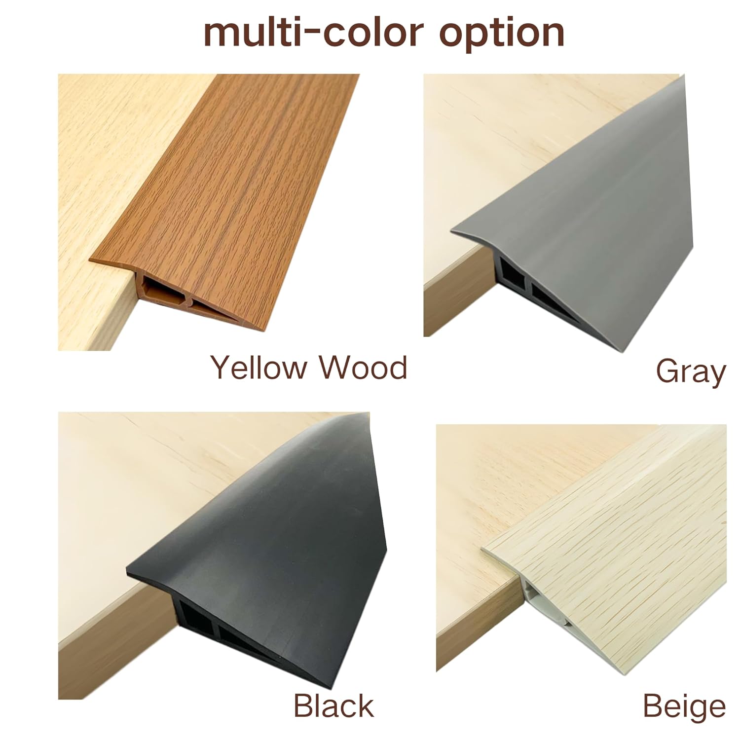 1/2"~3/5" Height Threshold Ramps for doorways, Rubber Threshold,Floor Transition Strip Self Adhesive,Door Threshold, Wheelchair Ramp (39inch,Gray)