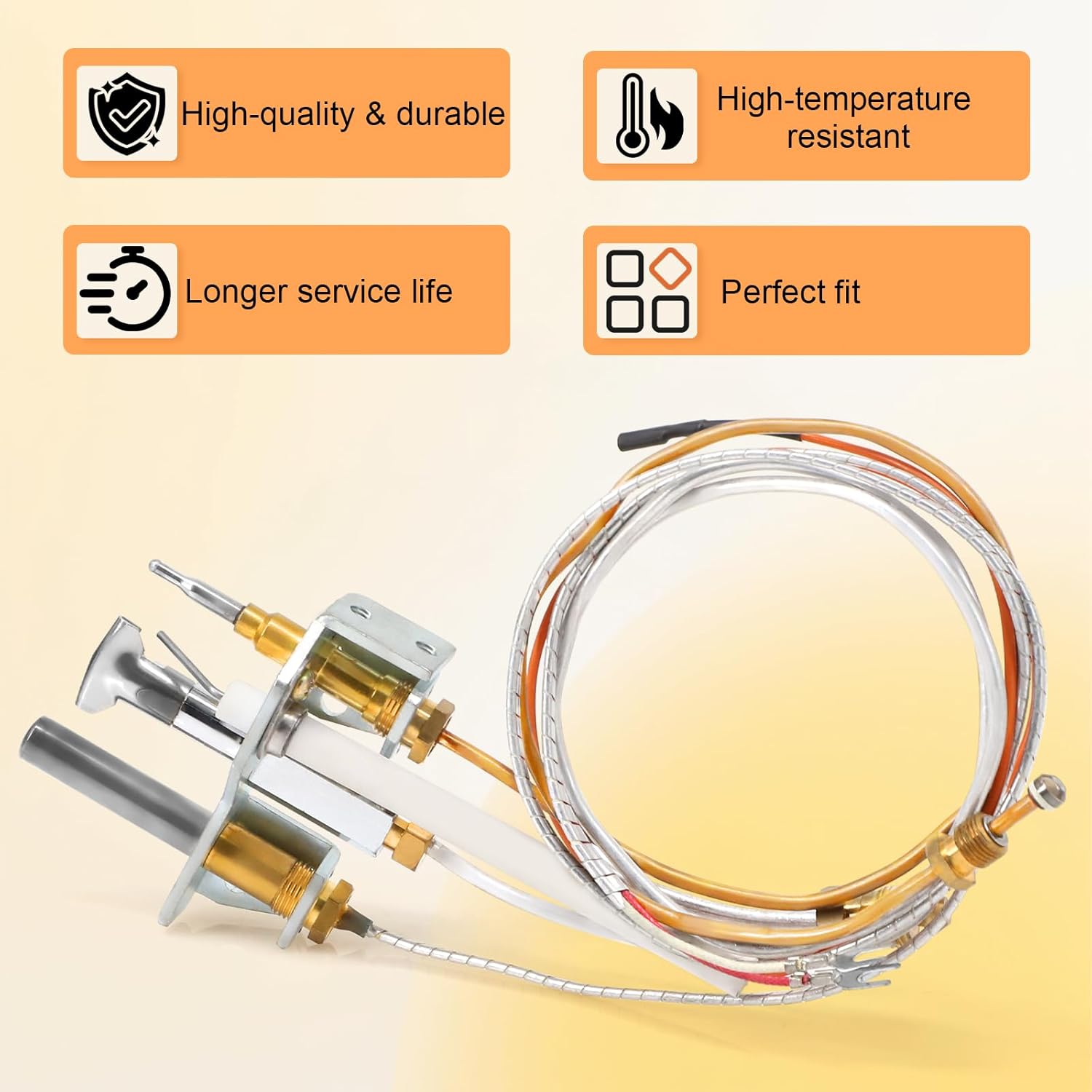 4021-733 Pilot Assembly Kits Propane Gas for Heat N Glo, Heatilator Fireplaces, 25661 Pilot Assembly with Thermocouple, Thermopile Replacement Parts for Heatilator Gas Stoves