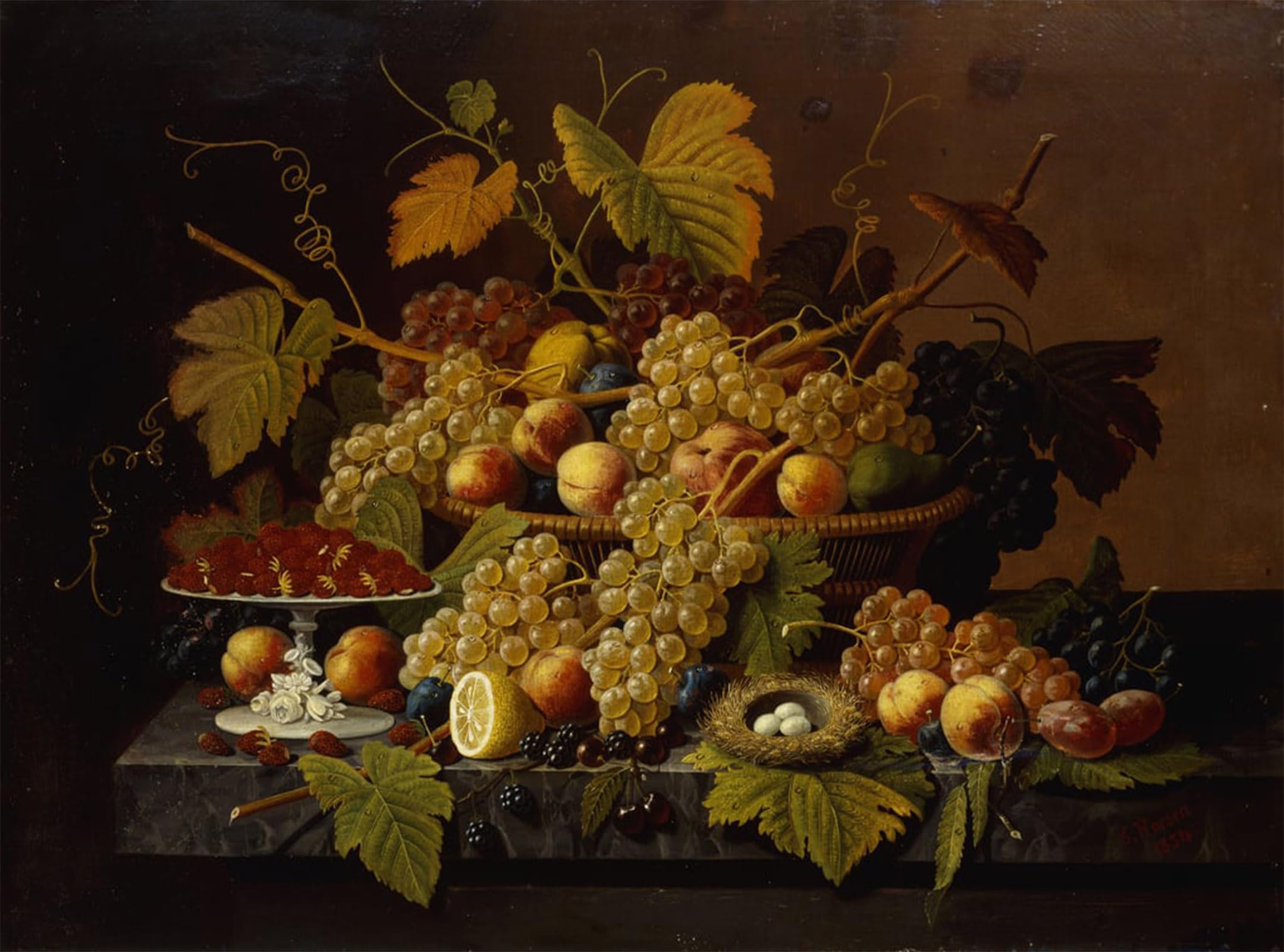 POSTERIIk Vintage Art Print Images Pictures Print Still Life with Fruit by Famous pianter Modern Colour Posters for Office Home Decor 60x90cm