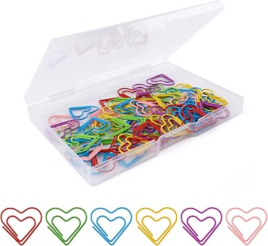 Heart Paper Clips Heart Shaped Paper Clips Stainless Steel Paperclips Small Teacher Supplies Aesthetic School Supplies Gifts for Teachers 60 PCS in 1 Box