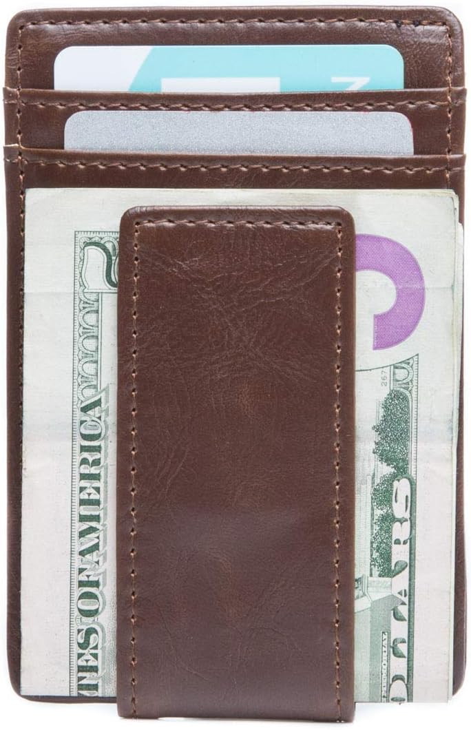 Swanky Badger Personalized Wallet – Money Clip Wallet (Brown Basic)