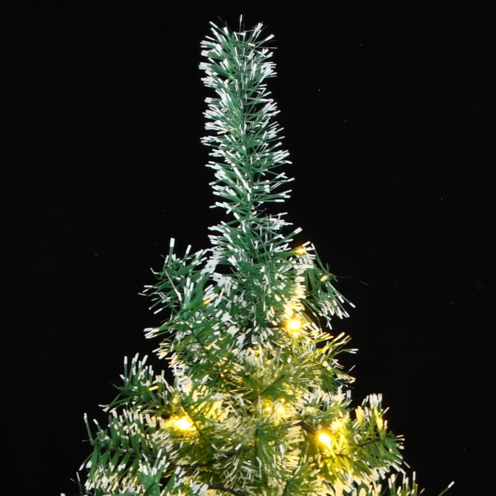 Gecheer Árbol de Navidad Artificial Verde 210 cm PVC con Luces LED Blanco Cálido y Bolas Decorativas para Interior y Exterior Protegido