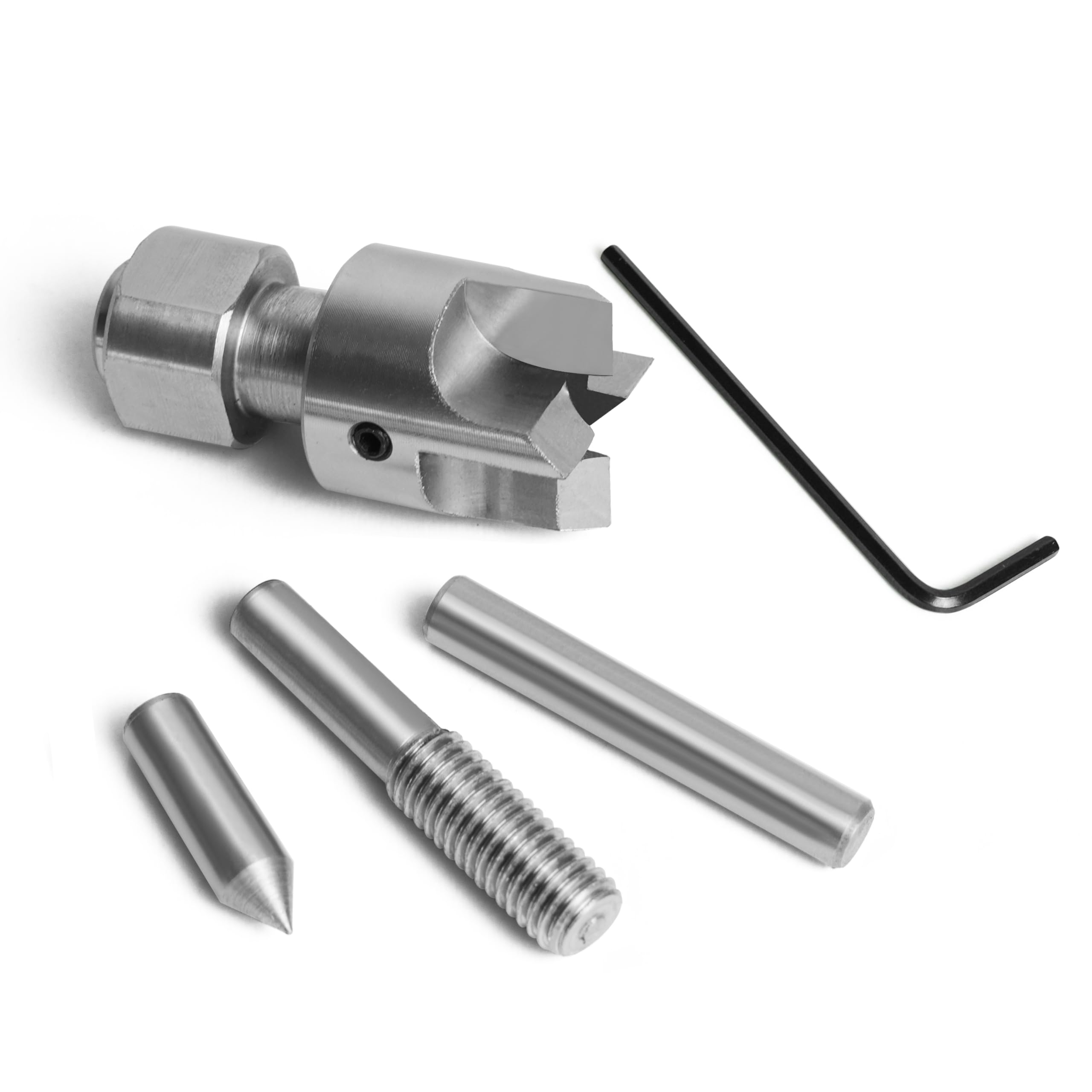 NCK-DC 3pcs set 4 Prong Drive Centre with Interchangable Centre Points for CK & NCK chuck series, Compatible with chucks Super NOVA2, G3 Nova, Robert Sorby Patriot, Record Power SC3, Record Power SC4.