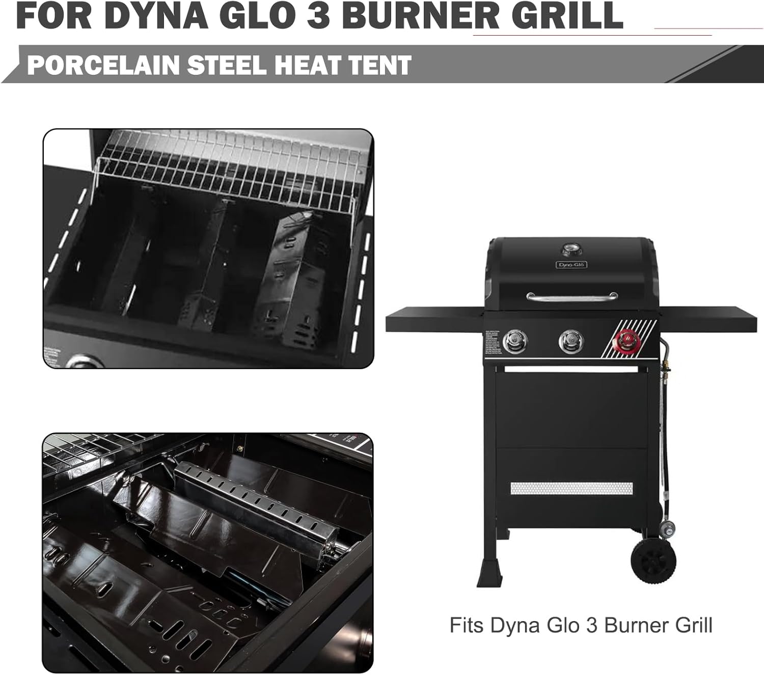 Oklagarden DGH353CRP DGH353CRP-D Heat Shield Replacement Parts for Dyna Glo Grill Replacement Parts 3 Burner 70-02-158 Sear Heat Plate 70-02-159 Heat Tents for Sear Plus Burners Cover