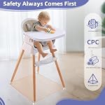 6-in-1 Chaise haute bébé en bois, siège booster, Hrusitoo Chaises haute convertibles pour bébés et tout-petits avec hauteurs réglables et bac à lave-vaisselle amovible