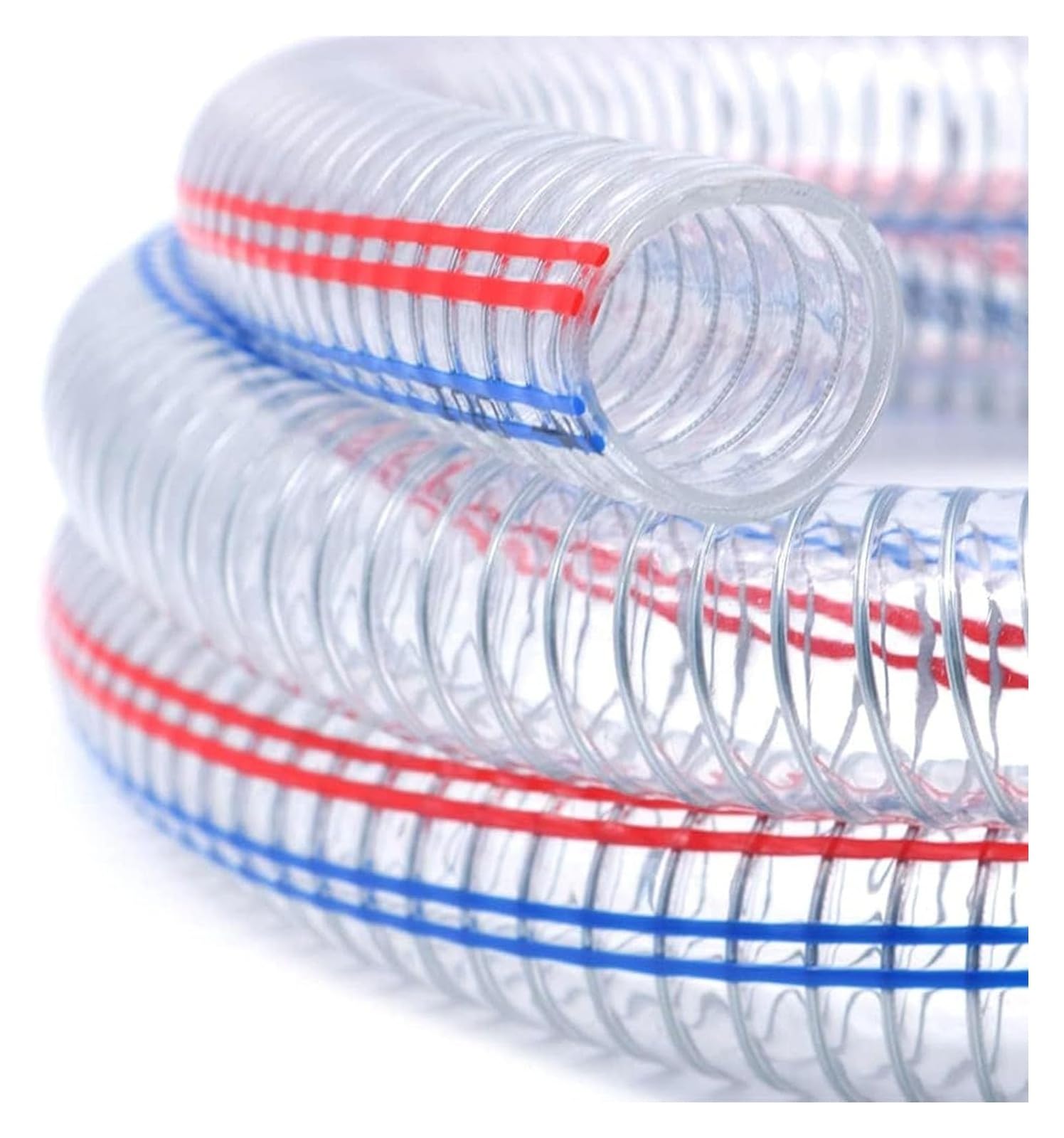 Rury z drutu stalowego z PVC Elastyczne, Grubość ścianki 6,5 mm przezroczysty drut stalowy z 2 zaciskami Pompa o długości 1 m Wytrzymała rura zęzowa do łodzi przesyłu wody(ID 150mm)