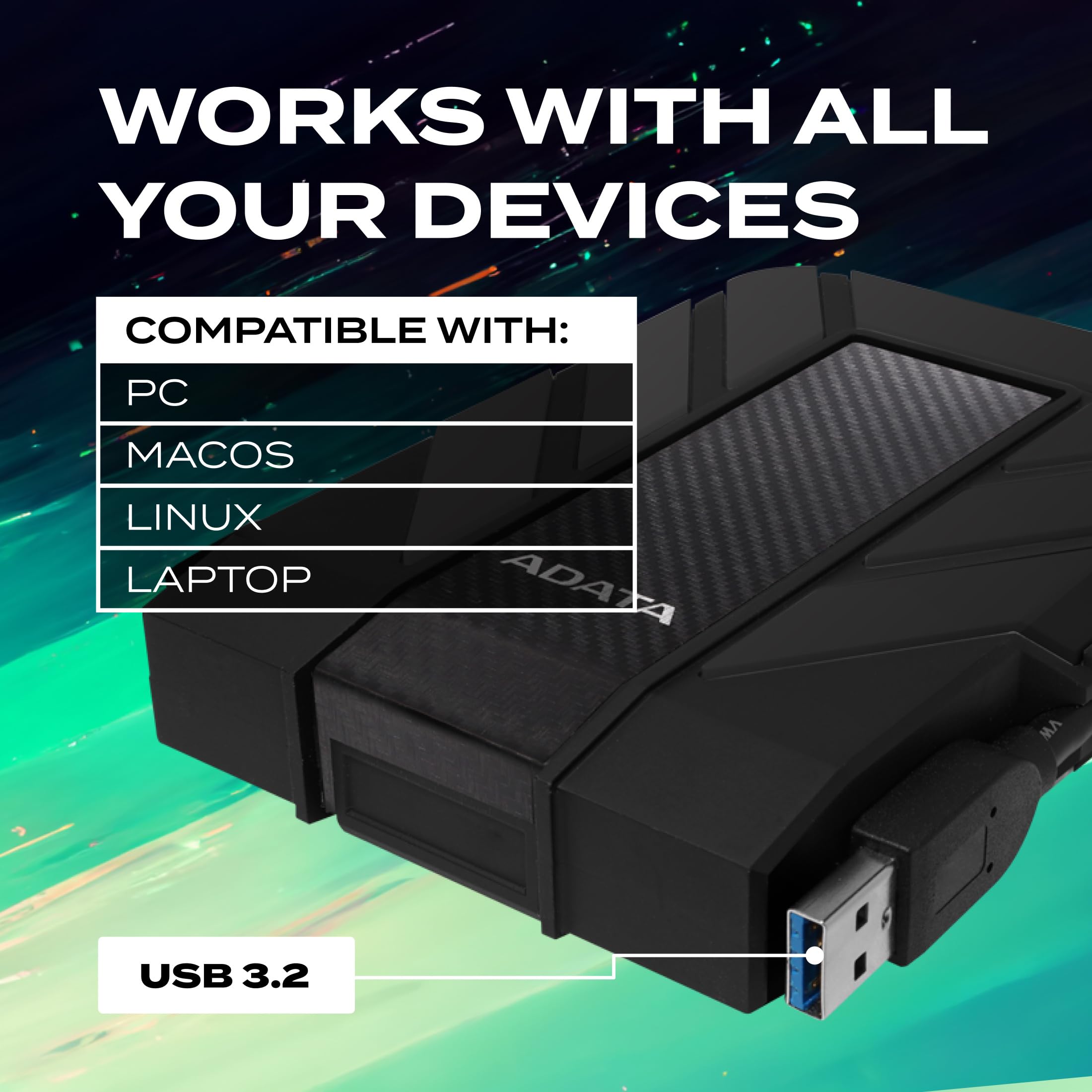 【中古】「非常に良い」ADATA HD710 Pro 2TB USB3.1 IP68 防水 防塵 耐衝撃 外付けポータブルHDD ブラック 3年 (AHD710P-2TU31-CBK) (2TB) Amazon | ADATA(エイデータ) 外付HDD 2TB［USB3.1］ HD710 Pro 外付け