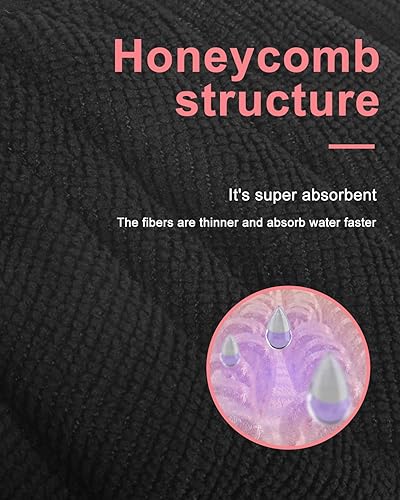 Miniatura 9 de Aquior Gorro de ducha con forro de rizo para mujer, gorro de ducha reutilizable, triple capa impermeable, extra grande para mujeres de pelo largo